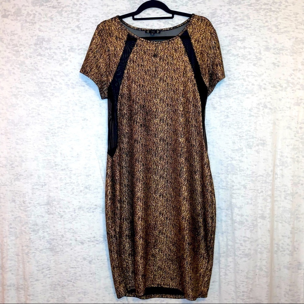 NWOT Iris GOLD MESH AND GLITTER BODYCON DRESS SIZE 3X